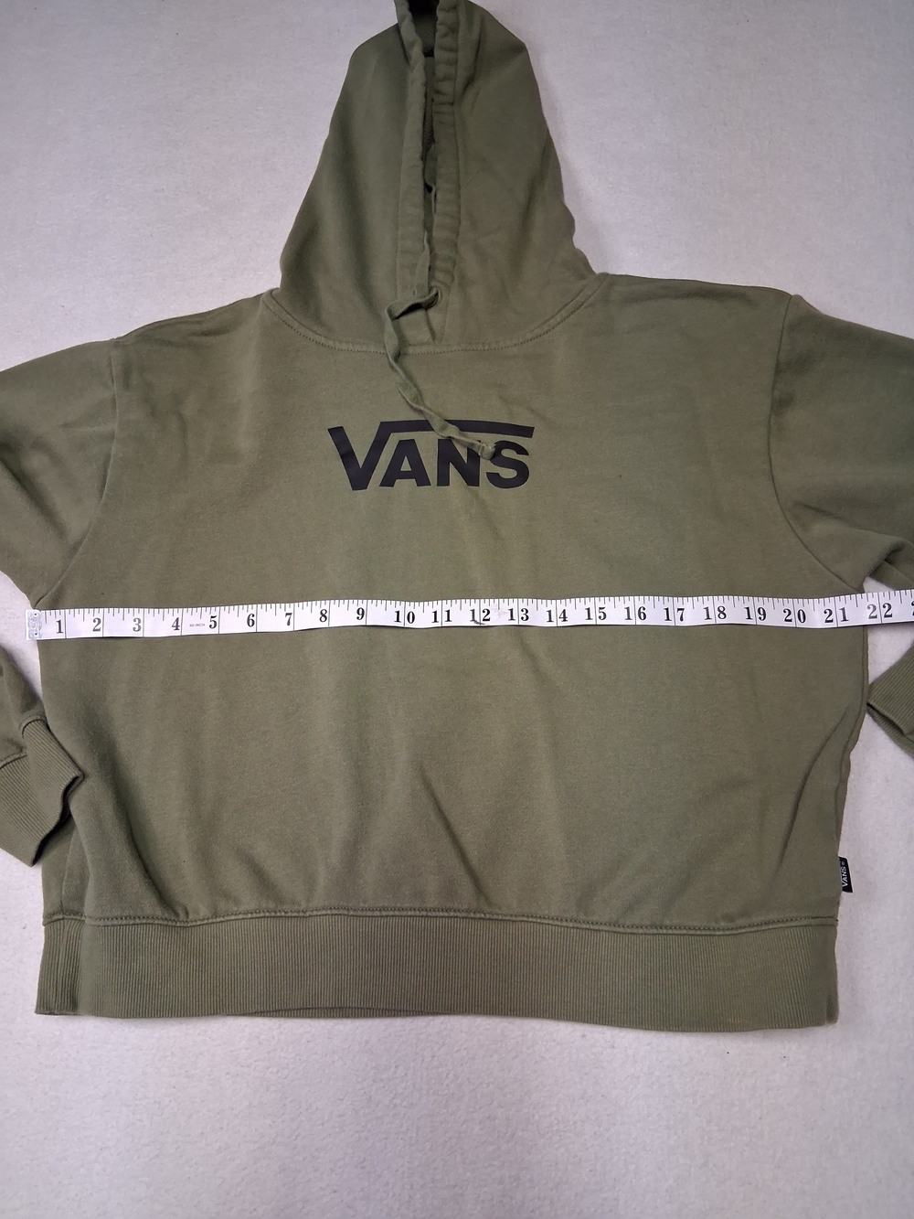 Vans Olive Green Hoodie with Black Logo - Picture 4 of 7